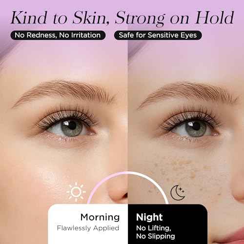 BEYELIAN Self Adhesive Eyelashes Natural Look, Pre Glued Wispy False Lashes No Glue Required, Faux Mink Eyelashes 5 Pairs ZCV-204