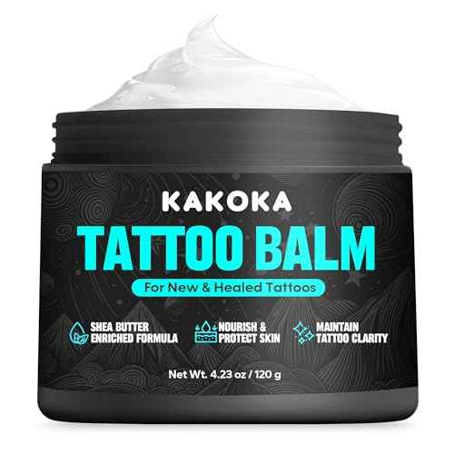 Tattoo Aftercare Balm (4.23 oz), Tattoo Balm, Natural Shea Butter Formula Tattoo Lotion, Nourishing Properties and Color Support for New and Existing Tattoos, Tattoo Care Cream for Daily Use