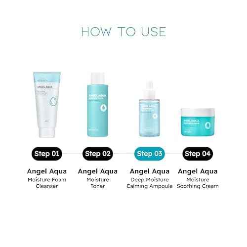 BEYOND Angel Aqua Moisture Ampoule (1.7fl oz*2, Pack of 2) - Deep Hydration Serum for Sensitive Skin, Barrier Strengthening. Vegan Formula Korean Skin Care. Chervil,