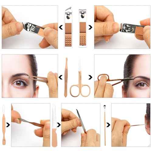 Manicure Set, Nail Clipper Kit, Nail Clipper Set, Nail Care Kit, 8 In 1 Professional Manicure Kit Personal Care, Stainless Steel Facial Pedicure Care Tools, Grooming Kit for Women Men Rose Gold