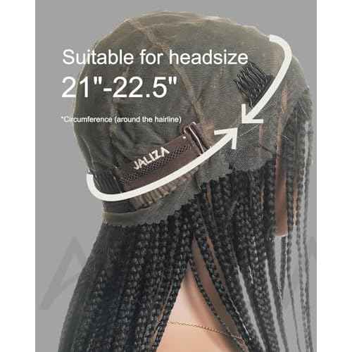 24" 360¡Æ Knotless Box Braided Wig with Swiss HD Full Lace ? Pre-Cut, Black, 100 Strands, Lightweight Synthetic with Human Hair Baby Hair