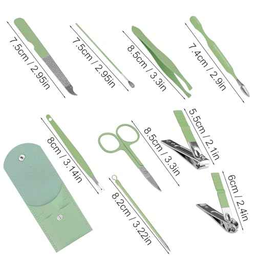 Manicure Set Bulk, Nail Clippers Kit Stainless Steel Fingernail Clippers Set, Sturdy Nail Tip Cutter Trimmers Professional Grooming Toenail Clippers Personal Pedicure Kits Gift (20 Pack 9 in 1)