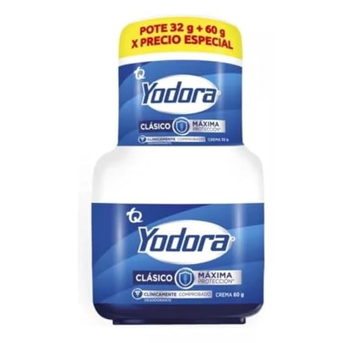 Classic Deodorant Yodoraa PACK of 60gr /2.11oz & 32g /1.12oz - Importado de Colombia - maximum protection