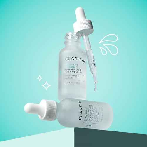 ClarityRx Daily Dose of Water Hyaluronic Acid Serum for Face, Natural, Plant-Based Daily Anti Aging Hydrating Serum Treatment for Dry, Dull Skin, No Parabens, All Skin Types