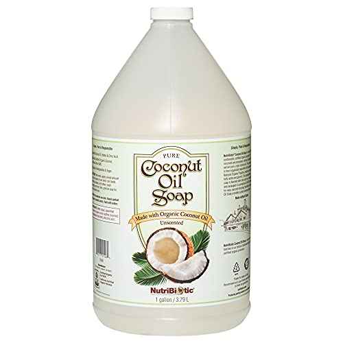 NutriBiotic ? Pure Coconut Oil Soap, Unscented, 1 Gallon | Certified Organic, Unrefined, Biodegradable, Vegan & Made without GMOs, Gluten, Parabens Or Sulfates | Rich, Cleansing Lather