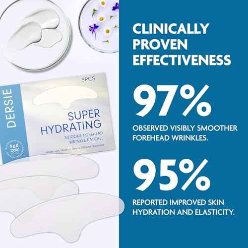 Dersie Silicone Forehead Wrinkle Patches: Overnight Use Forehead Wrinkles Treatment - Reusable Anti Wrinkle Pads for Wrinkles - 3 Patches