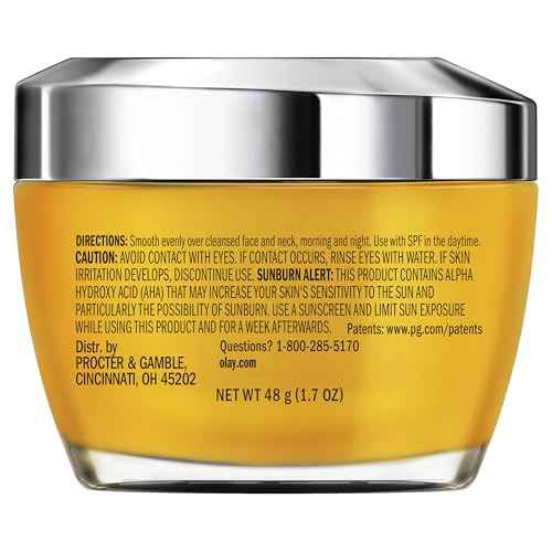 Olay Vitamin C Face Moisturizer, Brightening Cream for Women, Instant Hydration, Evens Tone, Dark Spot & Hyperpigmentation Reduction, Glowing Skin Care - Niaciniamide, Lactic Acid, 1.7 Oz