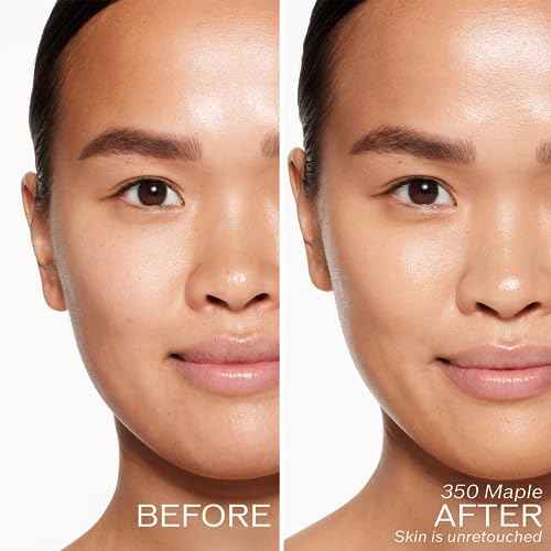 Shiseido RevitalEssence Skin Glow Foundation SPF 30, 350 Maple - Buildable, Medium Coverage - 24-HR Hydration & 12-HR Wear - Transfer, Crease & Fade Resistant - Non-Comedogenic - All Skin Types