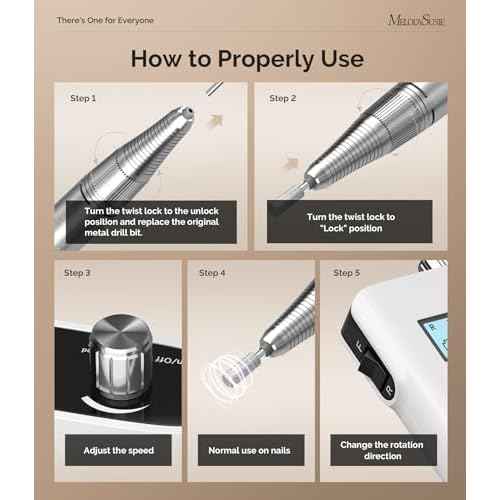 MelodySusie Entry-Level Clip-On Cordless Nail Drill, SC320H 30000RPM Popular Classic E-File with LCD Display for Manicure Shaping & Gel Removal, Perfect for Training, Nail Art Practice & Home Use