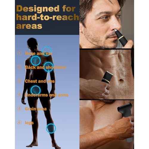 Beard Trimmer for Men,Manscape 3-in-1 Electric Razor Groin Groomer,IPX7 Waterproof Wet/Dry,Versatile Body Hair Trimmer for Ball/Beard/Nose,USB Rechargeable & Nose/Shaves Head,Christmas Gifts for Men