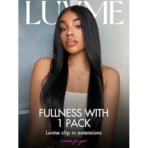 LUVME HAIR Hair Extensions Real Human Hair Fullness with 1 Pack 135g Silky Straight Clip in Hair Extensions 9pcs 20clips 18 inch Hair