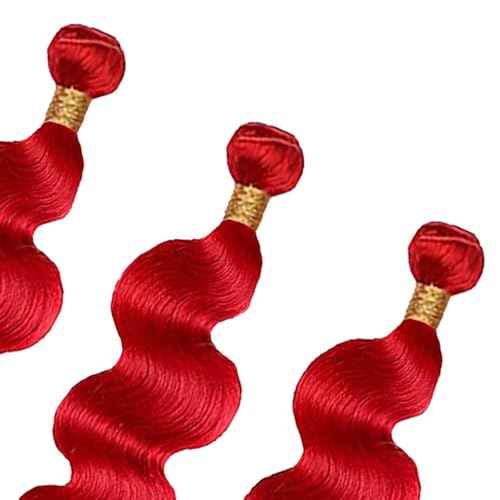 Red Bundles Body Wave Bundles Human Hair 22 24 26 Inch Unprocessed Brazilian Virgin Hair Weave 3 Bundle 50 Grams Per Bundle Red Human Hair Extensions