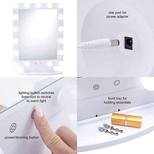 Extra Large Lighted Hollywood Makeup Vanity Mirror, LED Bulb Lights