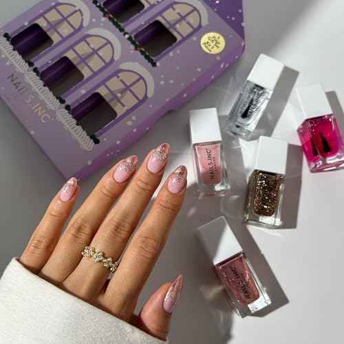 Nails Inc London Town House Nail Polish Set, Limited Edition, Holiday Stocking Stuffer, Women & Girls, Quick Dry, Air Dry, High Shine, Long Lasting, Ultra Glossy, Manicure, Trendy 5 Piece Gift Set