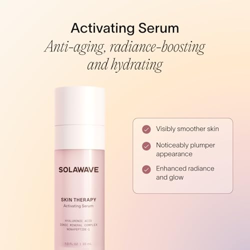 Solawave Wand Skin Therapy Activating Serum | Hyaluronic Acid and Peptides | Enhance Skincare Device Results | Hydrating Microcurrent Galvanic Current | Wrinkle Smoothing