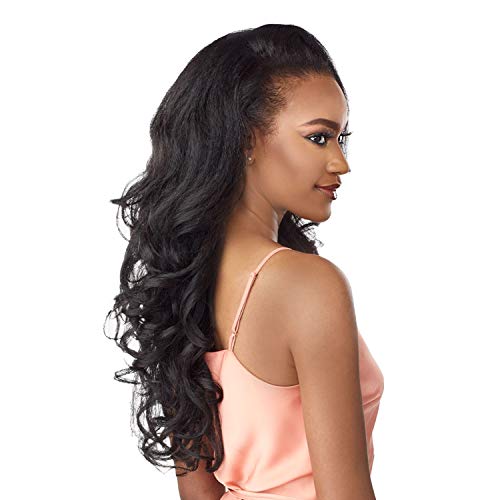 Sensationnel Instant weave half wig - 3 synthetic blendwig adjustable drawstring for seamless hair blending (1 JETBLACK)