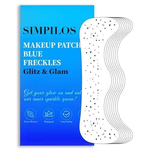 Blue Face Glitter - Waterproof and Long-Lasting Body Glitter Speckles, Sparkle Makeup Patches for Festivals and Parties (BLUE - 8 Sheets)