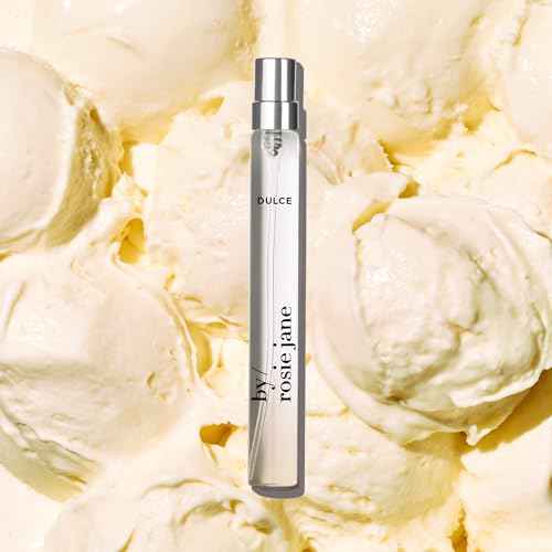 By Rosie Jane Travel Perfume Spray (Dulce) - Clean Perfume for Women - Non-Toxic Body Mist with Notes of Creamy Vanilla, Brown Sugar & Warm Hinoki Wood - Paraben, Sulfate & Phthalate Free (10ml)