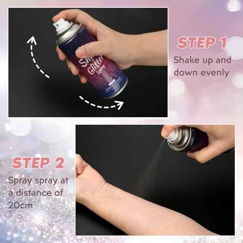 Body Glitter Spray¡¼Long Lasting¡½¡¼Skin Friendly¡½¡¼Quick-Drying¡½ Glitter Spray for Hair/Body 120ML£¬Pink