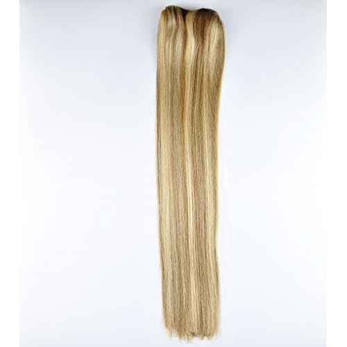 Tressmatch¢ç 20"-22" Remy Human Hair Thick to Ends Clip in Extensions Brown Blonde Highlights (Color #12/613) 9 Pieces(pcs) Full Head [Set Weight:4.4s/125grams ¡¦