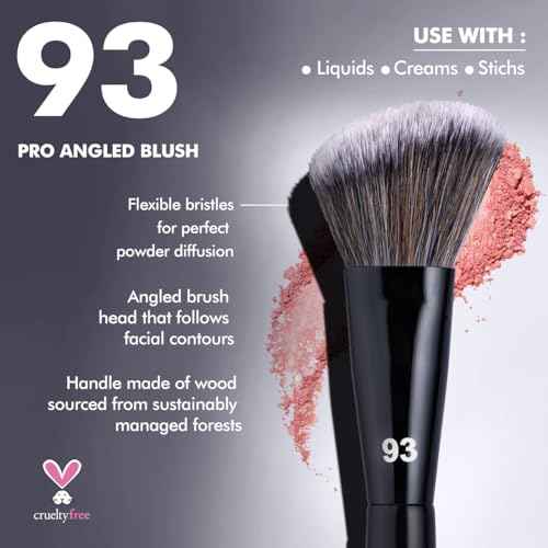 Bueart Design PRO Angled blush Makeup Brush 93 with Premium soft bristiles for Blush,Liquid,cream