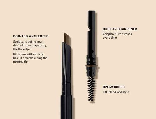 Xtreme Lashes Arch Defining Brow Pencil, Medium Brown, Waterproof, Smudge-Proof, Long-Lasting Makeup, Vegan, Angled Tip Eyebrow Pencil with Spoolie