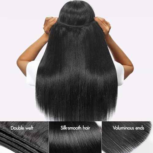 Human Hair Bundles Straight 3 Bundles Human Hair 26 26 26 Inch 100% Unprocessed 12A Brazilian Virgin Hair Bundles Weave Straight Human Hair Extensions