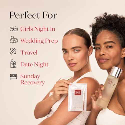 SK-II Glow Up Duo Anti-Aging Skin Care Set - Includes Facial Treatment Essence Skincare & 3 Hydrating Face Masks - Targets the Appearance of Fine Lines, Sun Spots & Dull Skin (4 Count)