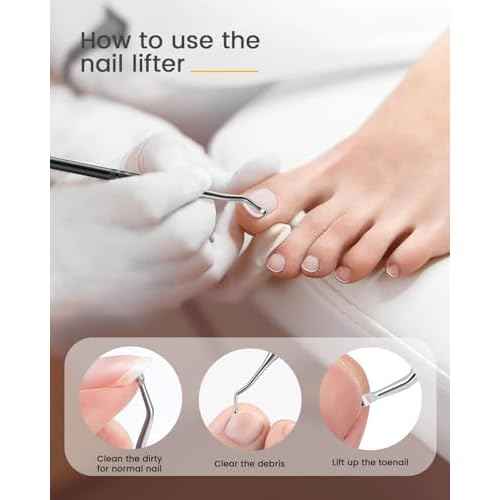 BEZOX Long Metal Nail File, Stainless Steel Fingernail File for Thick and Fungal Nails with Dual-Ended Toenail Lifter ? The Ultimate Manicure & Pedicure Tool for Men and Women¡¯s Nail Care - Black