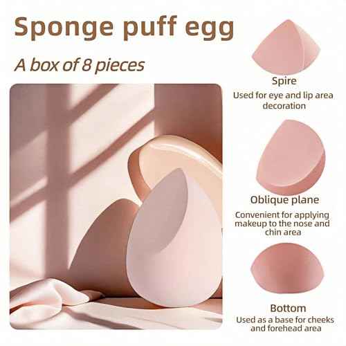 8pcs Makeup Sponges Set - Latex-Free, Blending Beauty Sponge for Liquid, Cream & Powder, Soft Non-Absorbent, Multi-Size with Case£¬Multi-Shape Beauty Blenders for Liquid and Powder