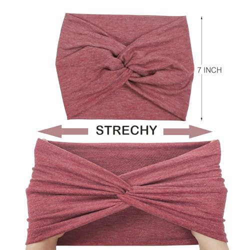 Wide Headbands For Women Extra Large Headband Twisted Knot Head Bands For Women's Hair Band Turban Accessories 6 Pack