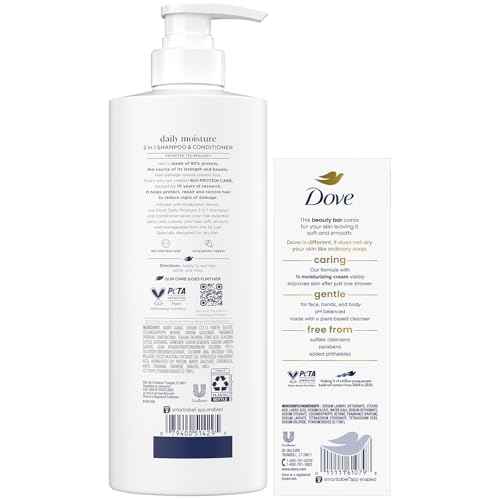 Dove Shampoo & Conditioner 2-in-1 + Dove Beauty Bar Soap 8-Pack ? Deep Hydration for Revitalizing Dry Hair and Skin (9-Piece Set)