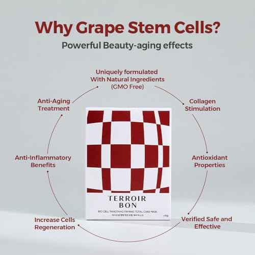 Vegan BioCell TangTang Firming Total Care Mask pack(38ml*4ea) Hydrating Grape Stem Cell&Collagen Lifting Facial Mask for Dry,Sensitive Skin, Korean premium Skin Care