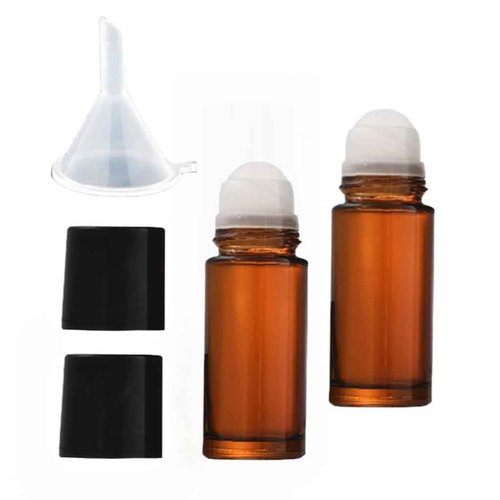 LNYMZD 2Pcs Brown 30ml Glass Essential Oil Roller Bottles Refillable Roll on Bottles Empty Deodorant Bottle Containers Rollerball Bottles Beauty and Personal Care Tools for Fragrance Cosmetics
