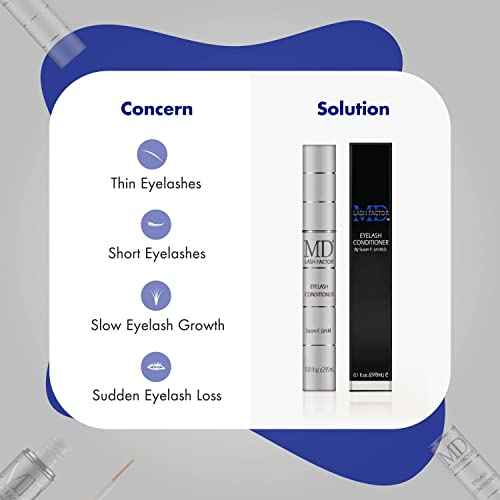 MD Lash Factor Eyelash Conditioner ? 0.1 fl oz, 3-Month Supply ? Daily Lash Serum with Peptides and Biotin for Thicker Lashes
