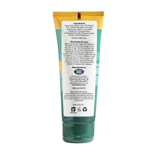 Dermatonics Manuka Honey Heel and Elbow Moisturizing & Exfoliating Cream for Dry and Cracked Heels | Dry Feet Treatment & Cracked Heel Repair for Rough, Dry and Cracked Feet, 2.37 fl oz Tube, 3 Pack