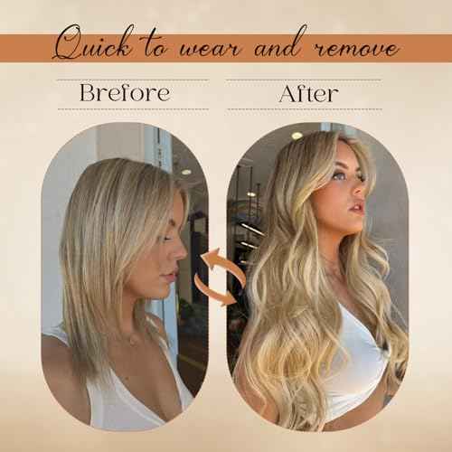 Clip in Hair Extensions Real Human Hair 20Inch 8pcs 105g Seamless Balayage Blonde Hair Extensions Clip Ins Double Weft Light Blonde Highlight Golden Blonde Invisible Straight Remy Human Hair for Women