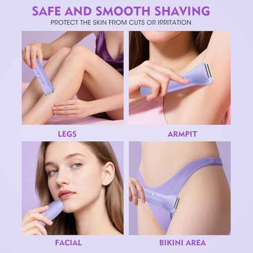 Bikini Trimmer for Women, 3 in 1 Electric Razors for Women, Waterproof Pubic Hair Trimmer and Facial Hair Remover, Rechargeable Electric Shaver for Underarm Leg Arm Body with LED Display