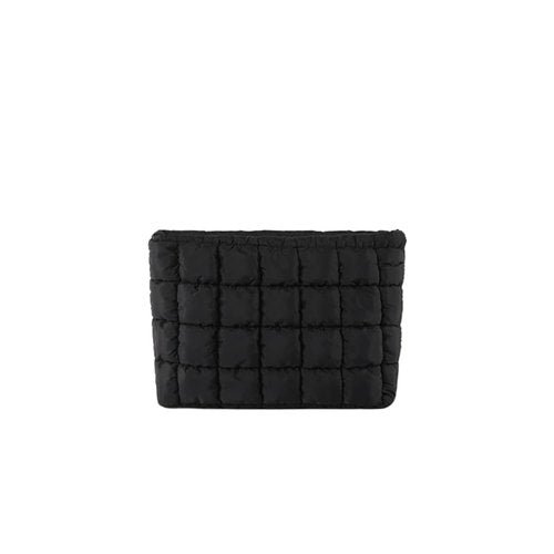 HFLZBRO Puffy Quilted Makeup Bag for Women, Cosmetic Bag, Travel Toiletry Organizer Pouch Clutch (black)