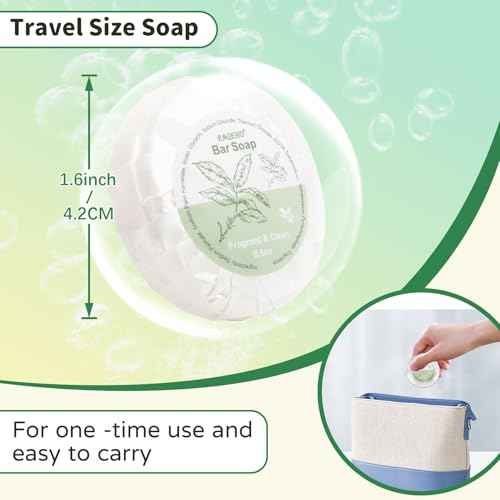 52 Mini Bar Soap Bulk - Travel Soap Individually Wrapped Body Bath Gentle Soap Bars Men Women Travel Size Toiletries for Homeless Hotel Essentials for Guest Bathroom Airbnb£¨Green Tea£©
