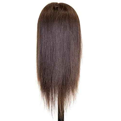 Chantal Cosmetology Training Head, European Hair Mannequin for Practice, [100% European Hair Mannequin] Training Head (Light Brown)