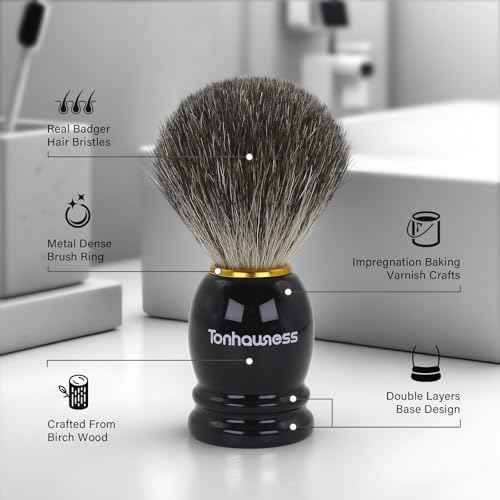 Travel Shaving Brushes Kit For Men, 5 In 1 Shaving Brush Set With Badger Hair Shave Brush, Shaving Brush Travel Case, Shaving Cream, Foldable Shaving Bowl and Washbag For Trip, Holiday
