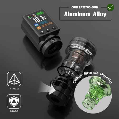 WORMHOLE PRO Tattoo Gun Auriga Tattoo Kit with Coreless Motor, 2,300 mAh Capacity Battery, 5 Adjustable Stroke, Normal/Jump-Start/Dot Working Mode, Wireless Tattoo Machine Kit for Artists