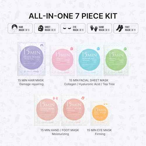 Frida Kahlo 15 Min Pamper Me Kit by Naisture ? Korean Spa and Skincare Kit for Women with Hair, Hand, Foot, Eye, and Face Masks