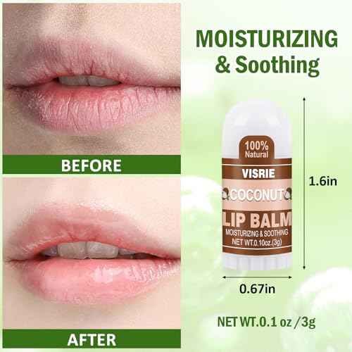 Mini Lip Balm 40 Pack, Natural Lip Balms Bulk with Vitamin E and Coconut Oil, Moisturizing Lip Balm for Dry Cracked lips - 10 Flavors