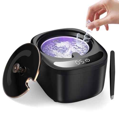 Ultrasonic Retainer Cleaner Machine, Dental Cleaning Pod, 45kHz Retainer Cleaning with 230ML Capacity for Dentures, Aligner, Mouth Guards, Braces, Jewelry, Nightguard & All Dental Appliances