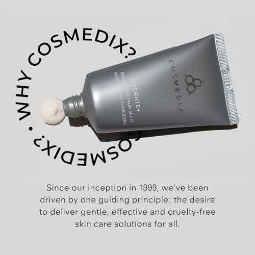 COSMEDIX Hydrate Plus Sunscreen with Broad Spectrum SPF 17 - Moisturizing Face & Body Sun Screen for Travel & Daily Skin Care - Sunblock for Skin Elasticity, Dewy & Radiant Glow, No White Cast