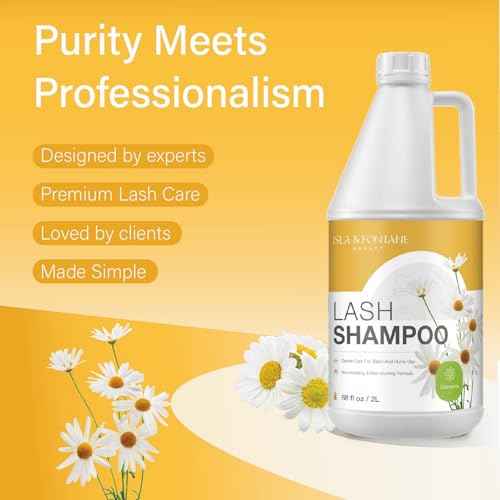 ISLA & FONTANE Lash Shampoo Bulk ? Multi-Scent Series ? 68 fl oz / 2L | Gentle Eyelash Cleanser for Lash Extensions | Non-Irritating | Professional Lash Bath Foam For Salon And Home Use (Chamomile)