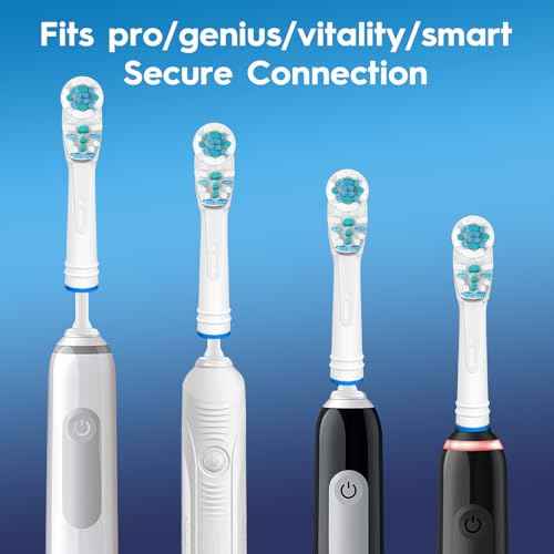 Dual Clean Replacement Brush Heads Compatible with Oral B Pro 1000,Vitality & Most Electric Toothbrush Models - 4 Count