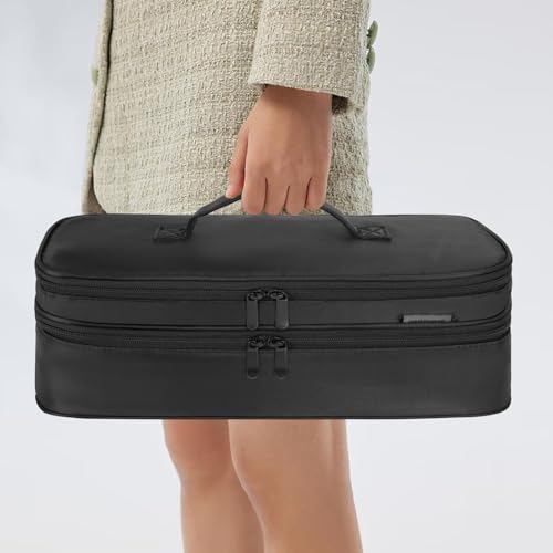 Double Layer Travel Carrying Case Compatible with Shark Flexstyle, Storage Case for Revlon One-Step Hair Dryer and Volumizer Hot Air Brush Portable Organizer Bag for Dyson Airwrap Styler